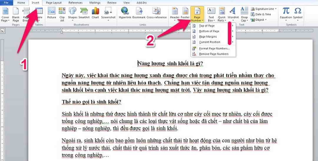 Cách đánh số trang trong word theo kiểu đối xứng