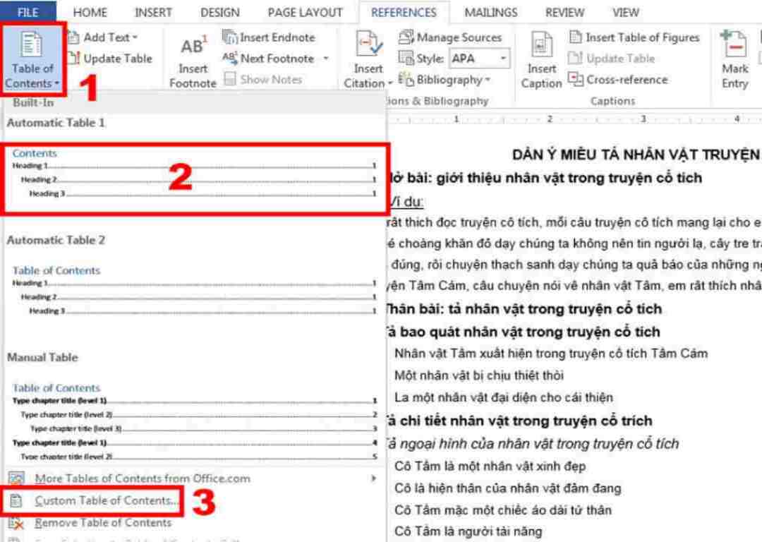 Cách làm mục lục của các phiên bản Word mới nhất