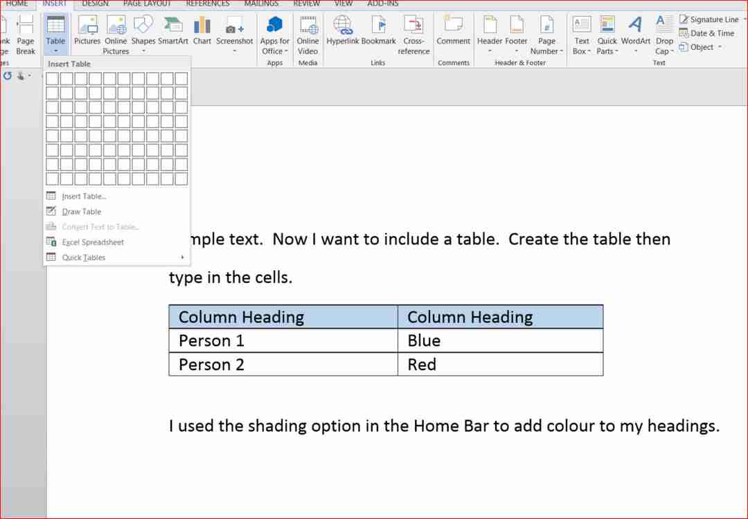 Chia sẻ cách tạo bảng trong word với cách sử dụng Insert