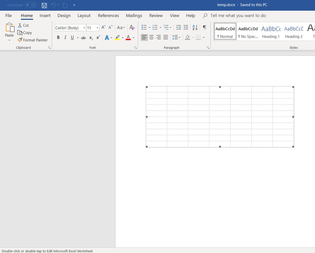 Một ví dụ về bảng Excel