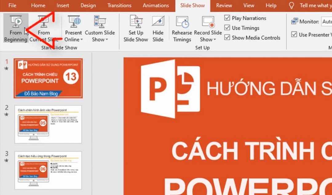 Cách trình chiếu từ trang đầu tiên của Microsoft PowerPoint