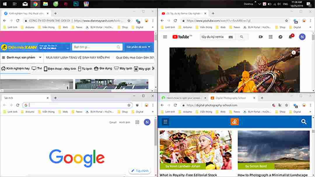 Chia đôi màn hình bằng Taskbar giúp người dùng tiết kiệm thời gian 