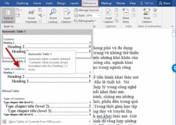 Cách tạo mục lục trong word 2016 chi tiết