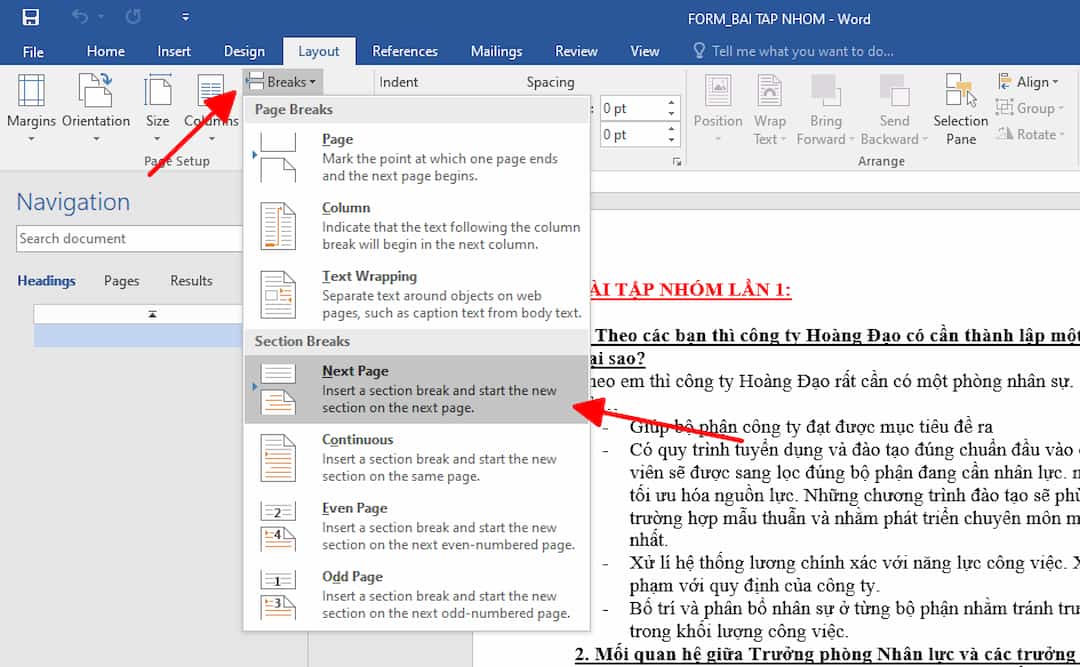 Cách đánh số trang trong Word trên Macbook