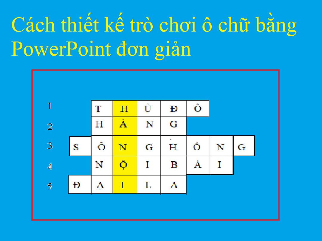 Hướng dẫn cách thêm hình ảnh vào trò chơi ô chữ trên PowerPoint