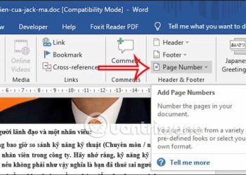 Cách đánh số trang trong word 2016
