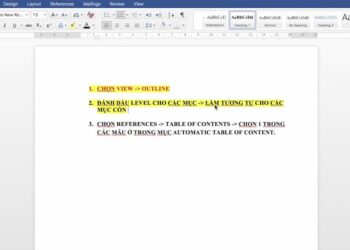 Cách làm mục lục trong word trên macbook